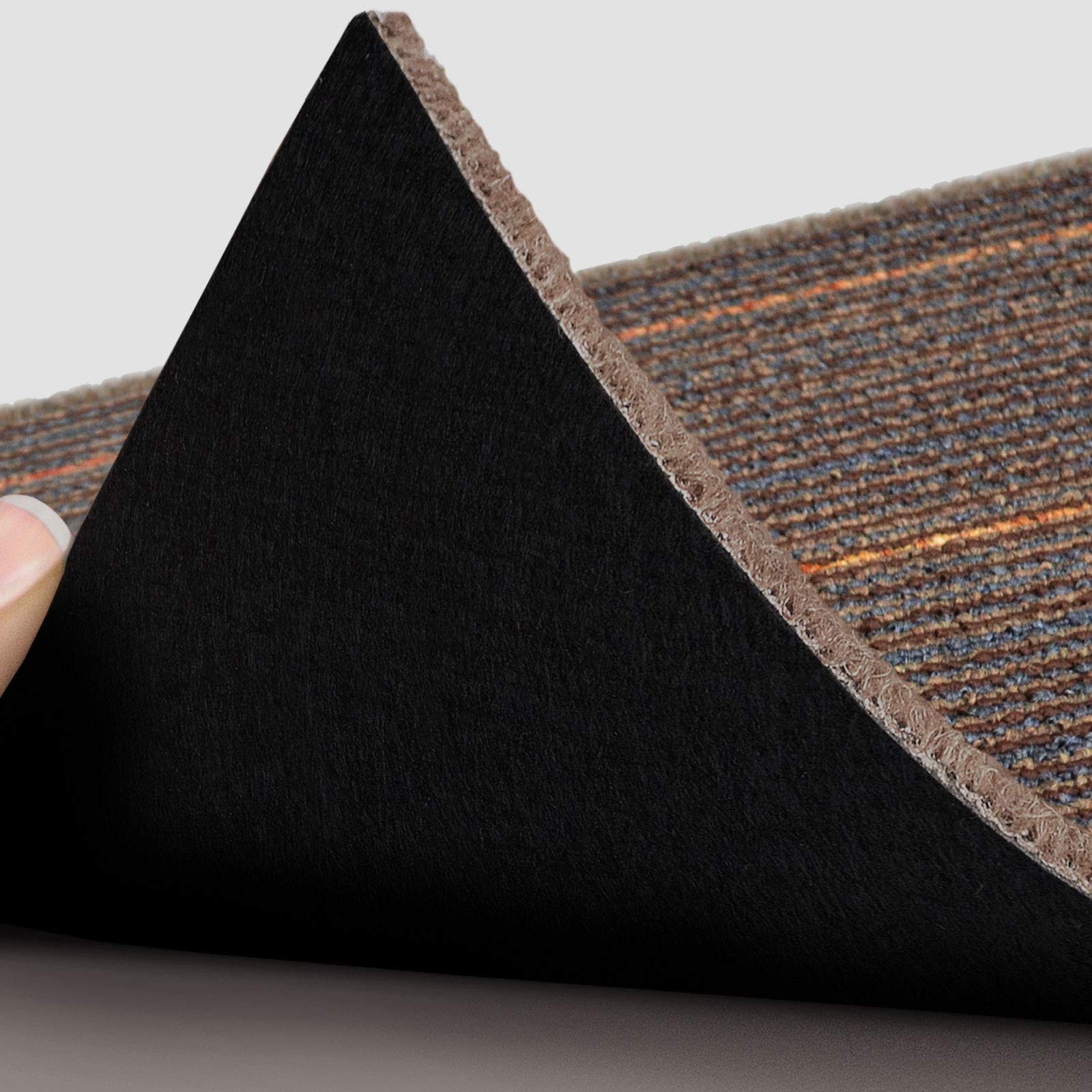 casa pura Design Teppichfliesen Berlin 50x50 cm selbstliegend - 6 m² Set - strapazierfähiger Teppich Bodenbelag mit hochwertigem Schlingenflor - antistatisch mit Bitumen Rücken (24 Stück, K3 Braun)