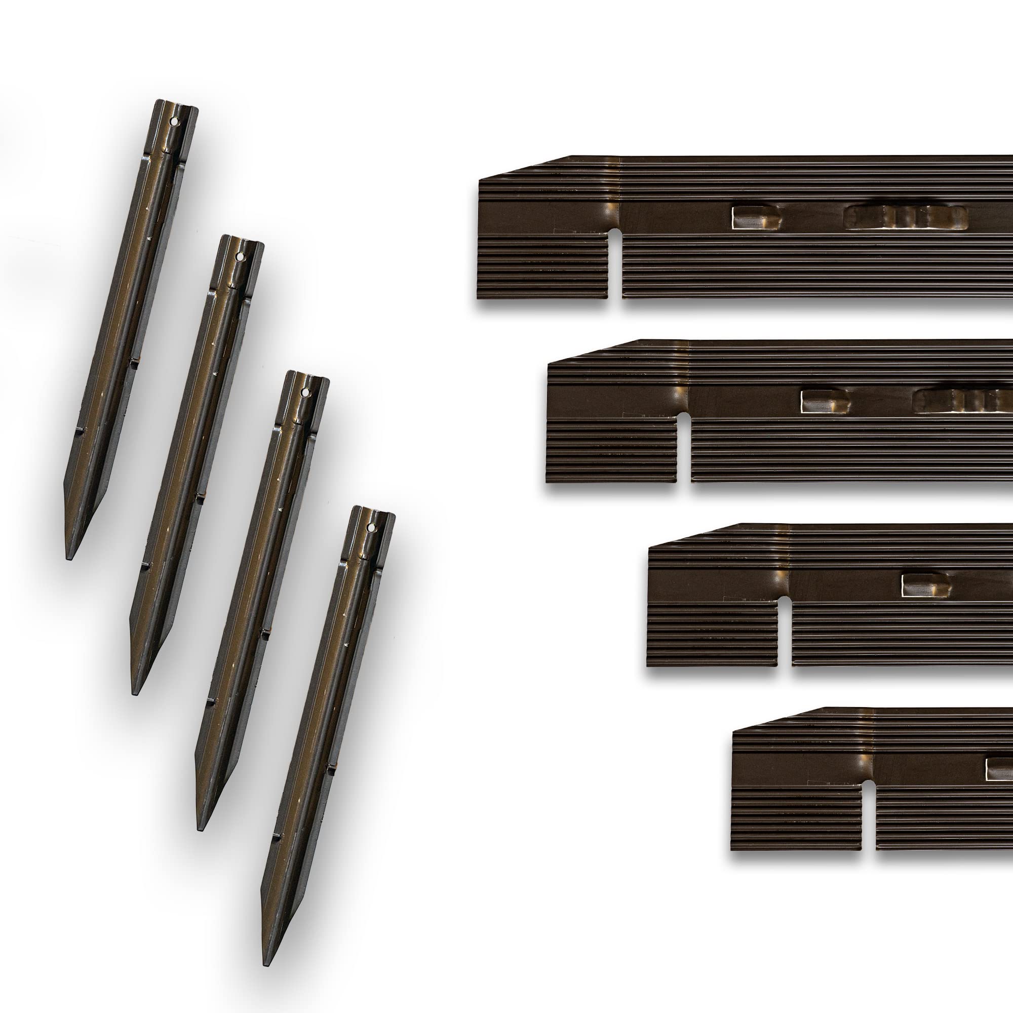 Dreamscape ProLine Aluminum Landscape Edging - 15 Strips, 8ft Each (120 Ft Total), Bronze Duraflex Professional Quality Landscaping Border, Aluminum Divider for Lawn, Garden, Flowerbed