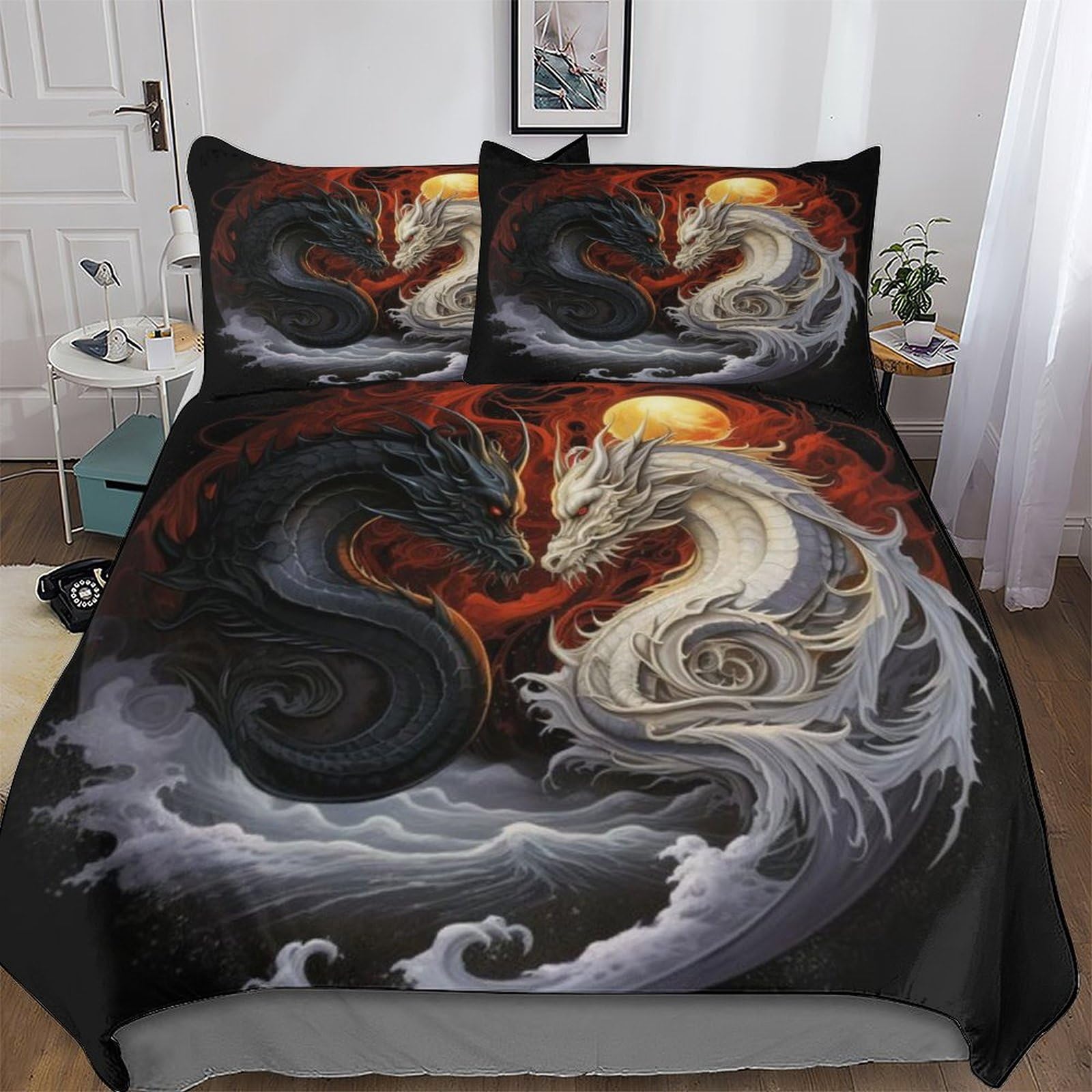 Dragon parure de lit douce de qualité supérieure pour lit double en 220x240