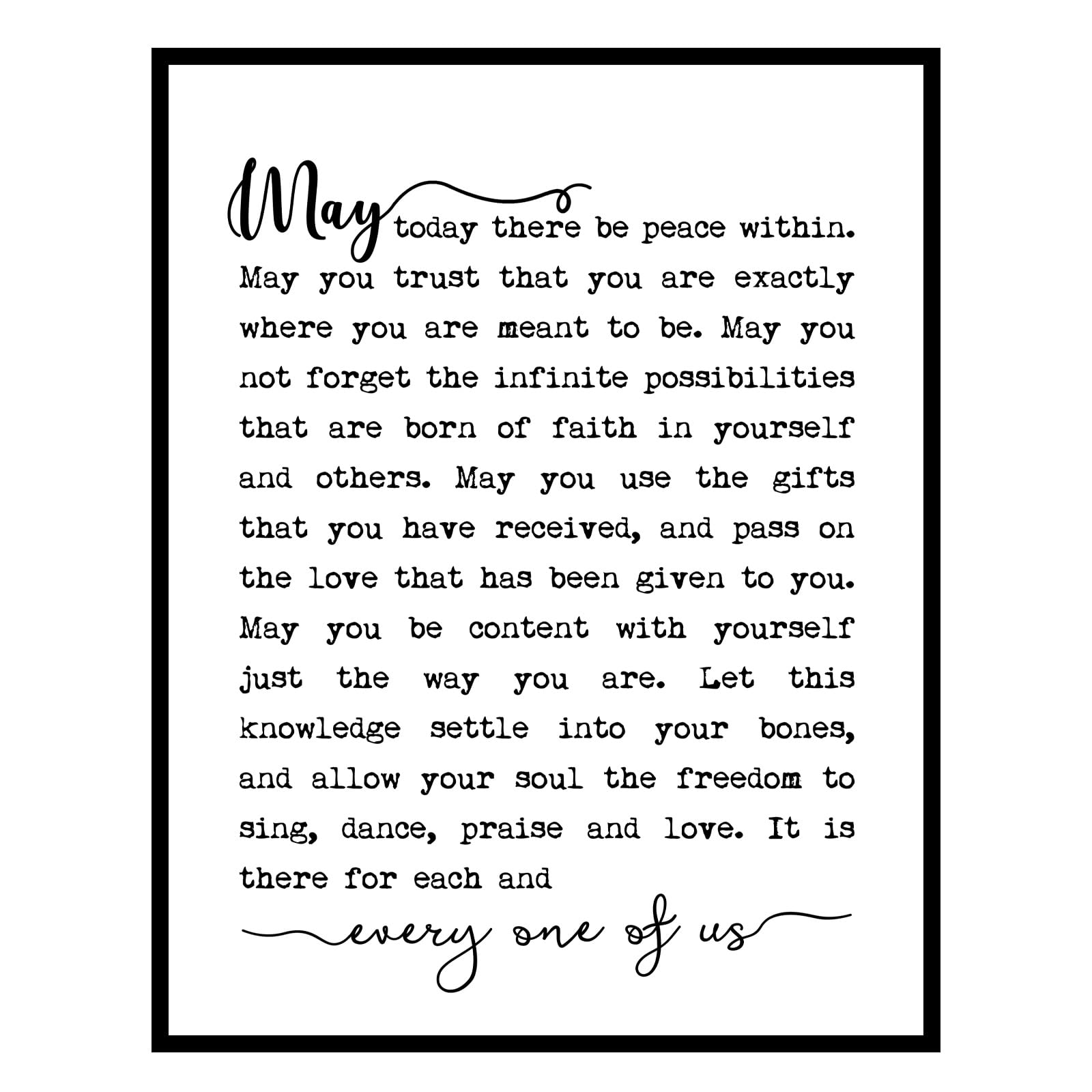 May Today There Be Peace, Book Quote Print, Literary Art Print, Book Page Art Print, Inspirational Quote, Typography Wall Art, 8x10 inch Unframed