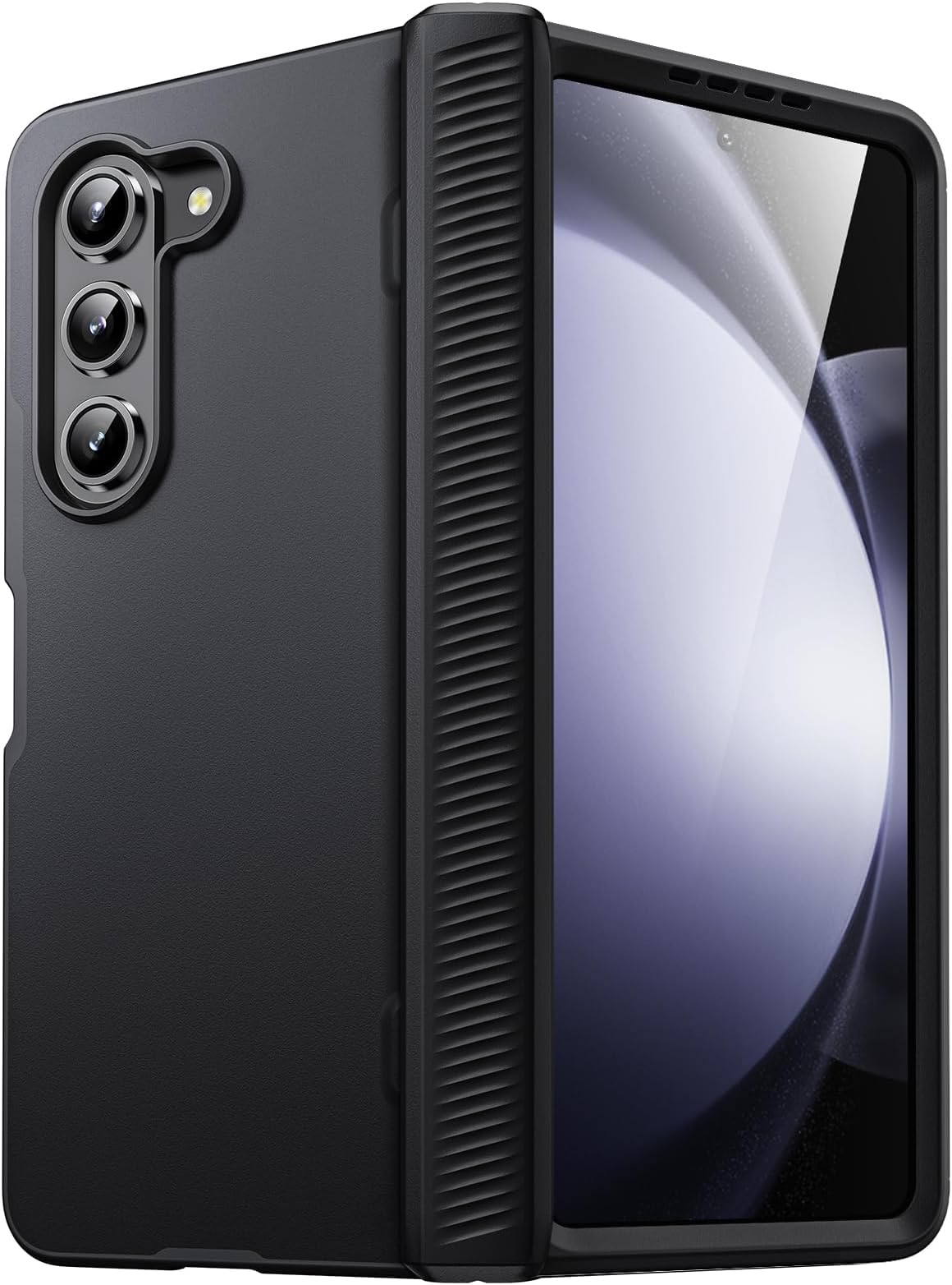 JETech Case for Samsung Galaxy Z Fold 5 2023 with Hinge Protection, Heavy Duty Rugged Protective Hard PC Phone Cover, Anti-Fingerprint Matte Finish (Black)