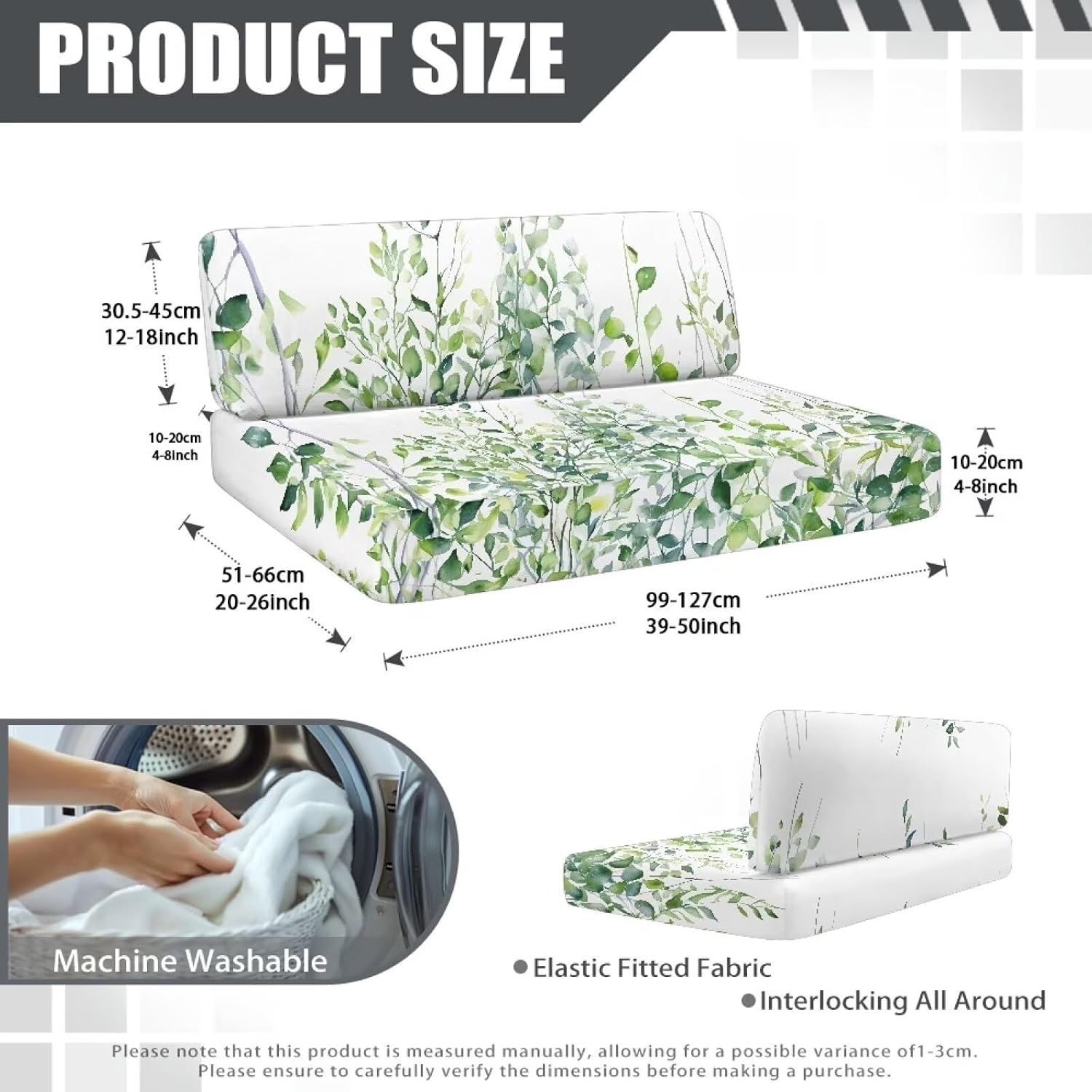 Leaves Pattern Rv Dinette Cushion Covers Set of 2 Dirt-Resistant Personalized Portable Lightweight Loveseat Slipcovers Include 1 Bench Cover & 1 Backrest Cover for RV Car Couch for Neighbors