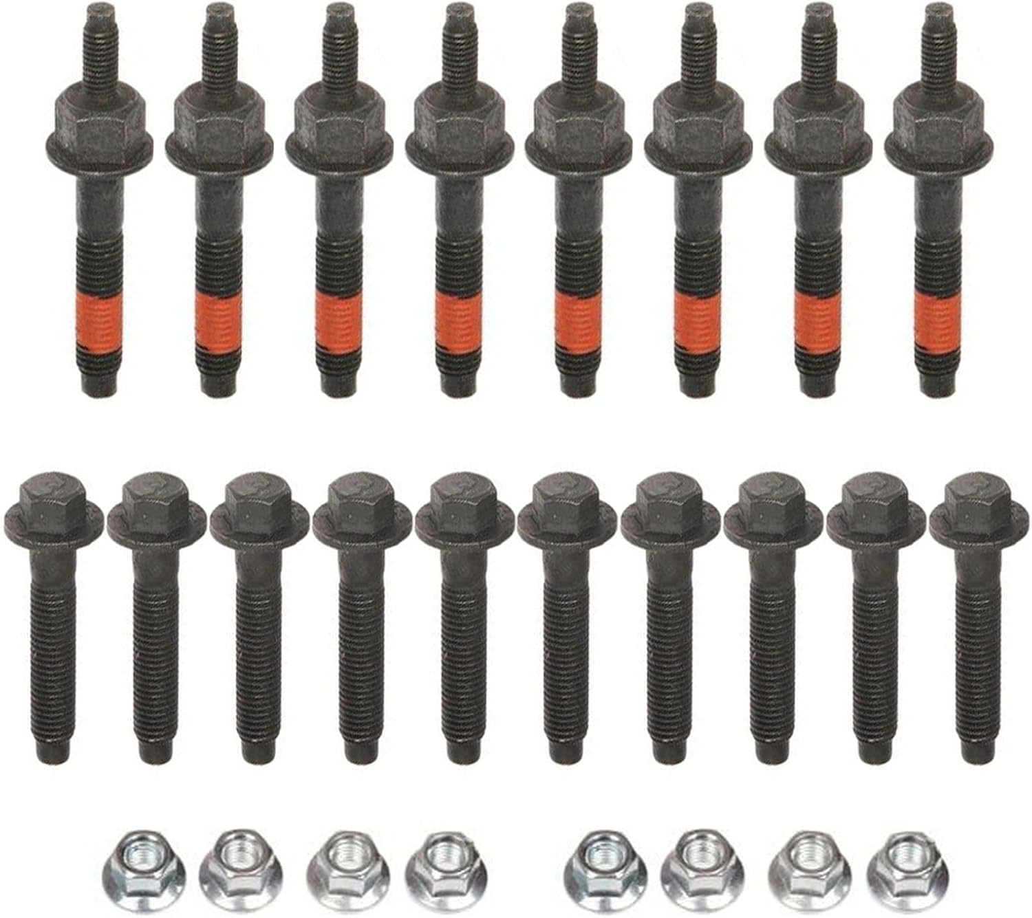 03309 Exhaust Manifold Bolt Hardware Kit Stud Nut Compatible with 05-20 Chrysler Dodge Jeep Ram Models, 2 Pack