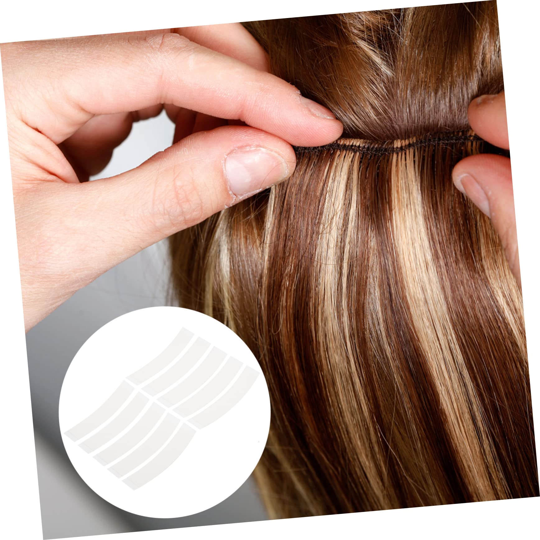 VICASKY 10pcs Double Sided Wig Tape Strips for Hair Extensions Invisible Adhesive Hairpiece Tape for and Natural Appearance