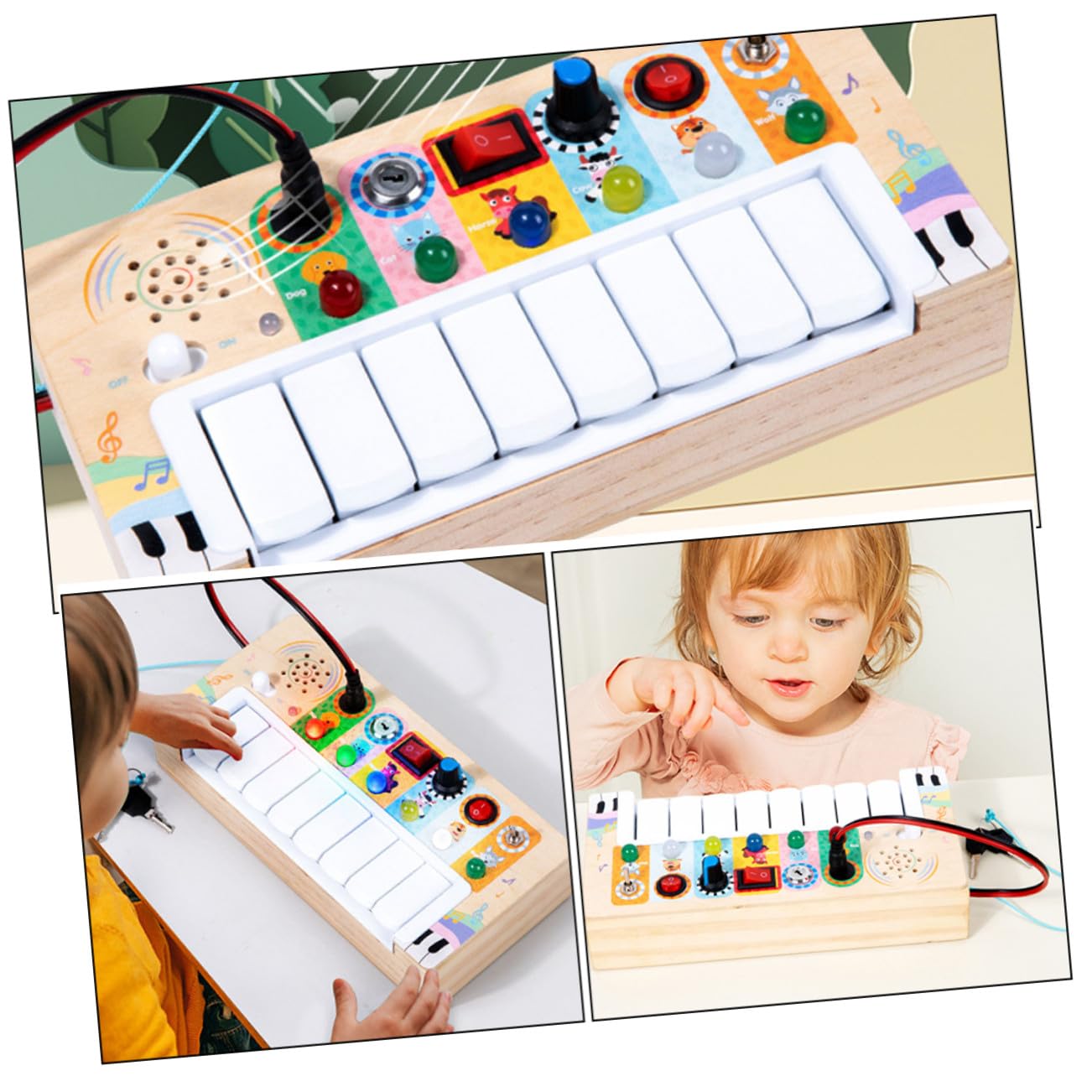 Juguete Musical LED Bordes Suaves y Seguro para para Niños de Madera Accesorio Ligero Adecuado para Aprender Música en Exteriores Aprender Música en Exteriores
