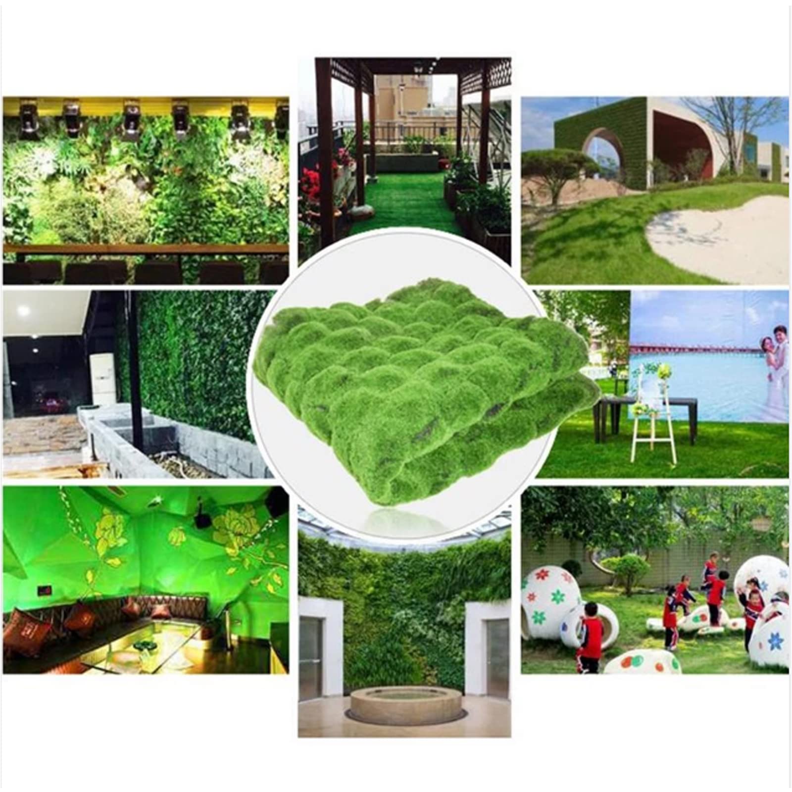 Künstliche Moosmatte, Kunstmoos Rasenteppich, Grüne Kunstrasen Matte Mikrolandschaft, Rasenmatte Moos Für Hausgarten, Terrasse, Diy Deko,E