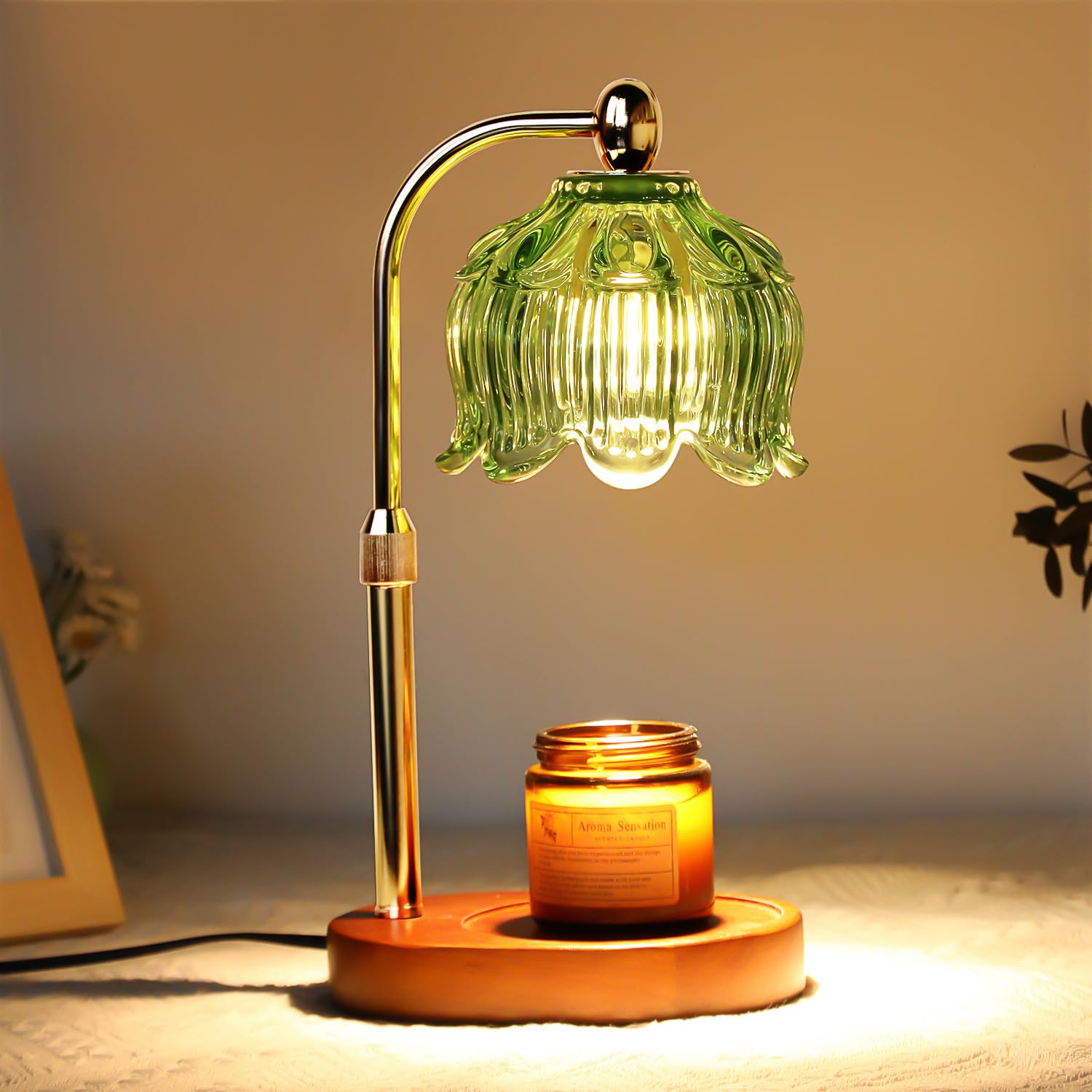 GEEZO Fragrance Candle Warmer Lamp，Electric Candle Warmer with Timer & Dimmer，Mom Christmas Birthday Gifts for Women, House Warming Gifts New Home Bedroom Decor