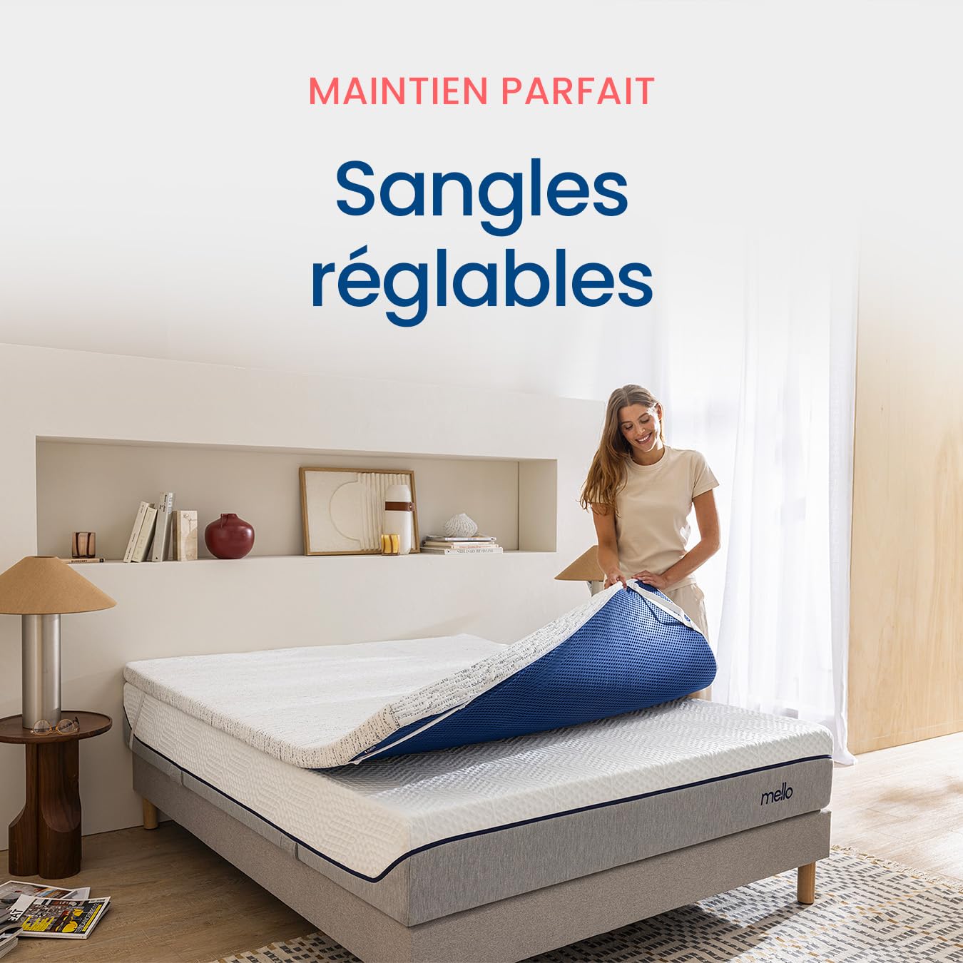 Surmatelas 120 x 190 - Viscosoft, Premium 8cm Mémoire de Forme, Confort Moelleux, Mousse infusée Gel, Soulage Le Dos, Housse déhoussable et Anti-dérapante, Idéal sur Matelas 120 x 190
