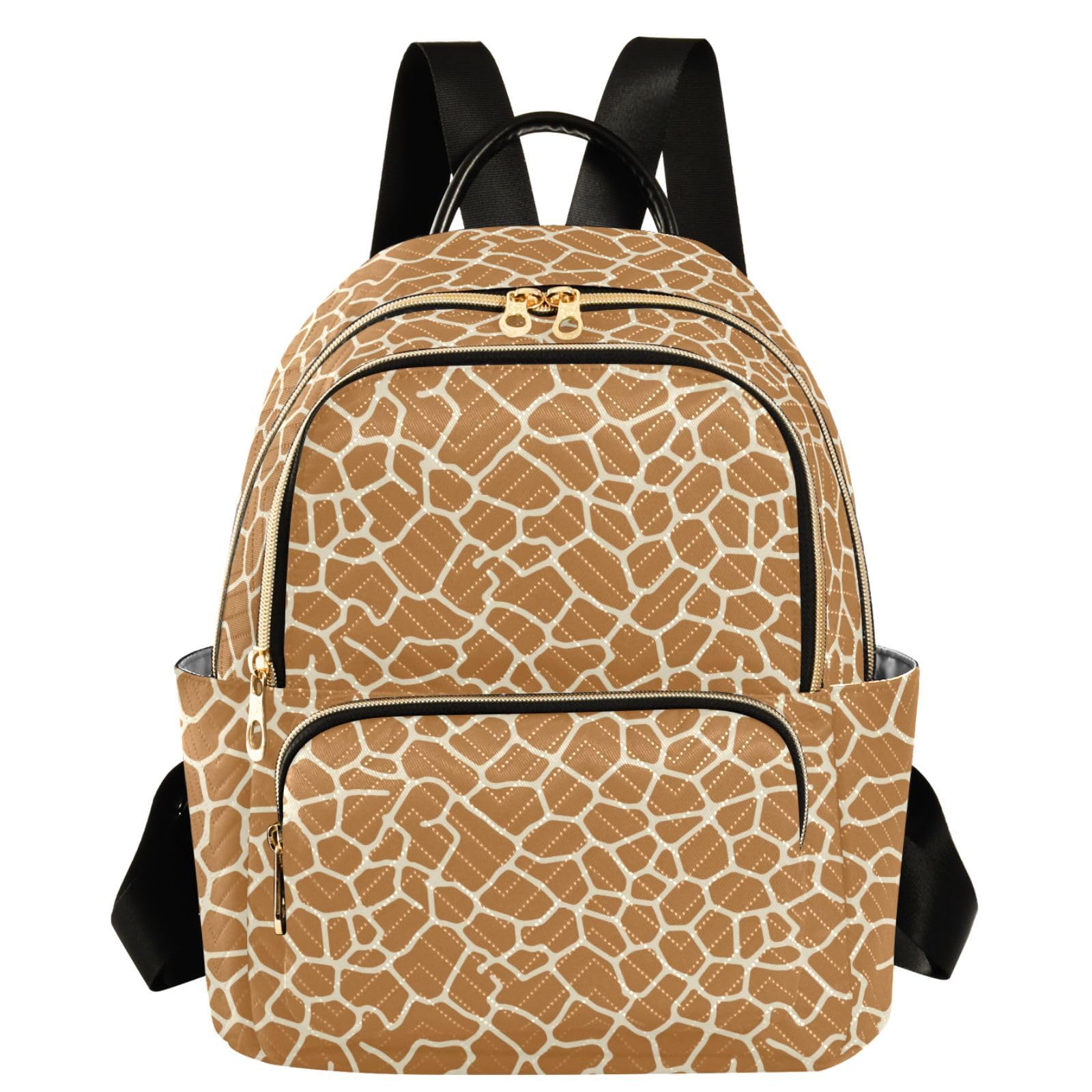 Mochila estampada con 3 bolsillos con cremallera y diseño de jirafa 8
