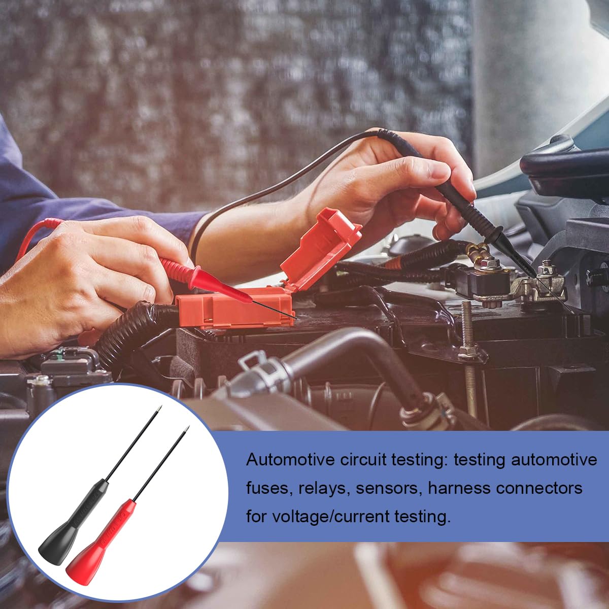 Multimetr 2 mm sonda testowa 600 V/10 A, przedłużona igła do testowania igieł do przekłuwania igły do przekłuwania przewodów Tl71 Tl75, do testów elektrycznych