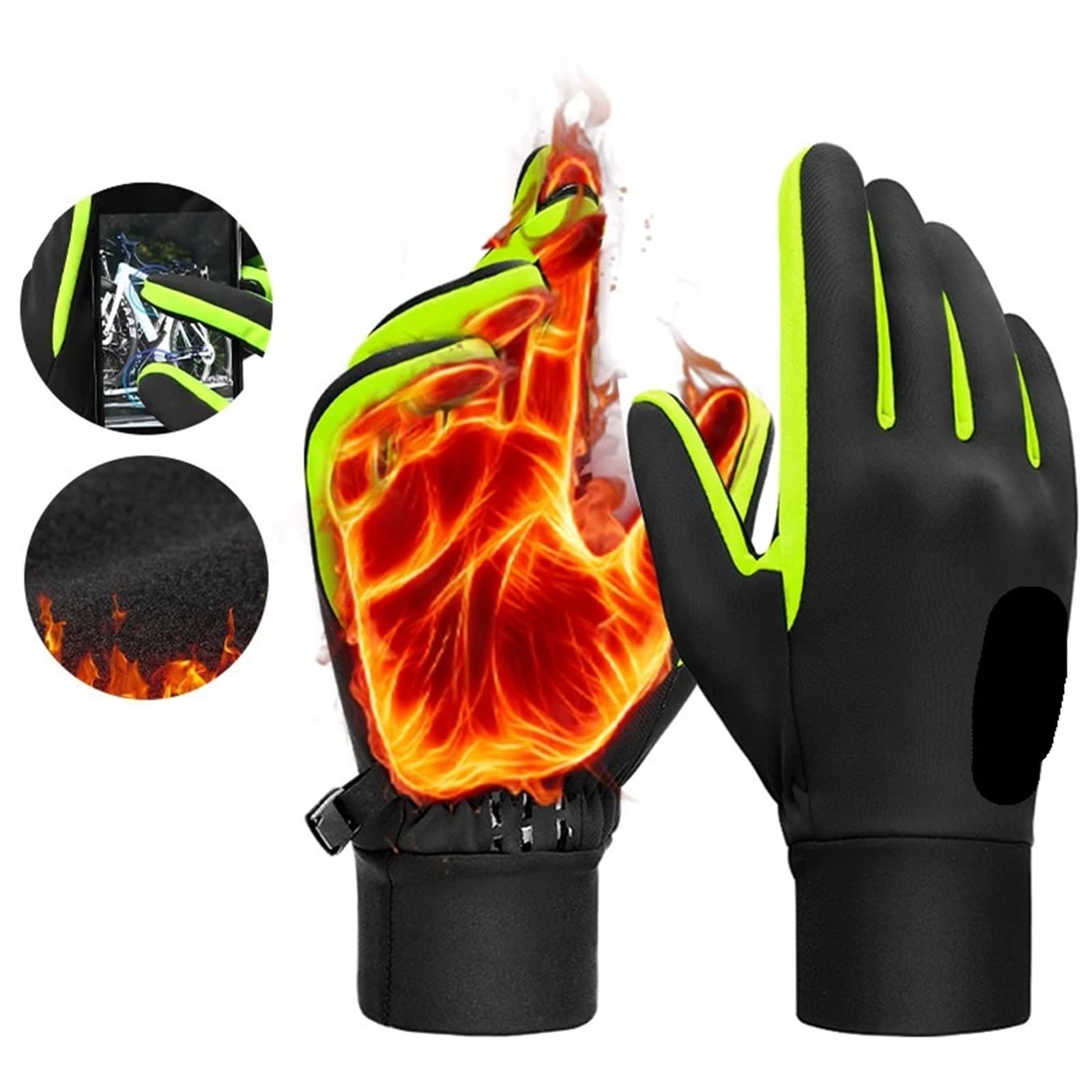 Guantes Ecuestres con Forro Polar Guantes de Invierno for Hombre y Mujer, Guantes térmicos Forro Polar for Ciclismo para EquitacióN