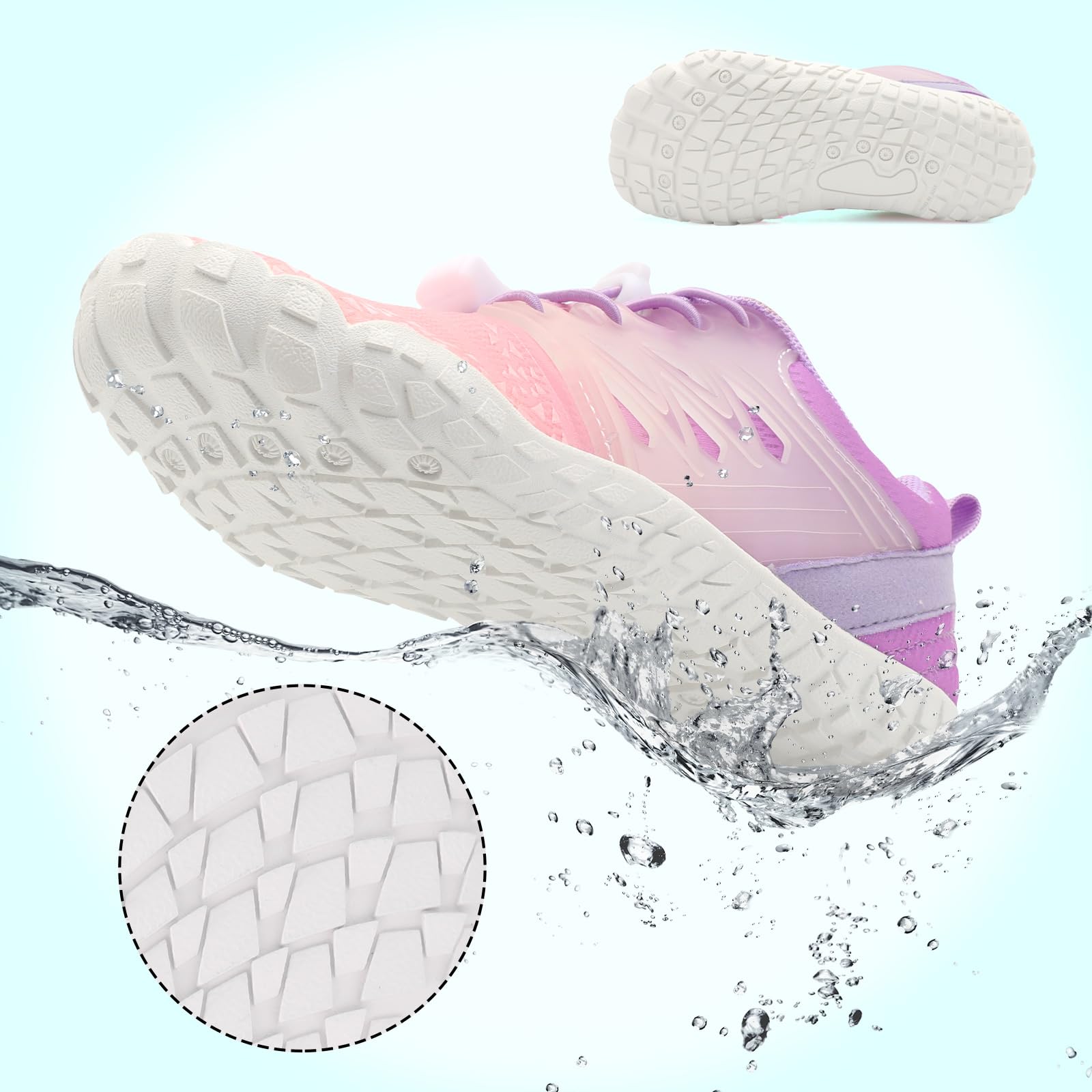 L-RUN Zapatos de agua para niños y niñas, zapatos de senderismo acuáticos para interiores y exteriores, de secado rápido, zapatos deportivos