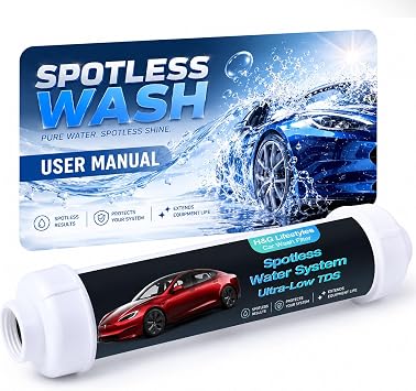 H&G lifestyles Spotless Water System for Car Washing Window Cleaning,Small Water Deionizer,Reduce Hard Water Spots, Soften Water,Garden Hose Filter for Car Detailing,Low TDS No Spot