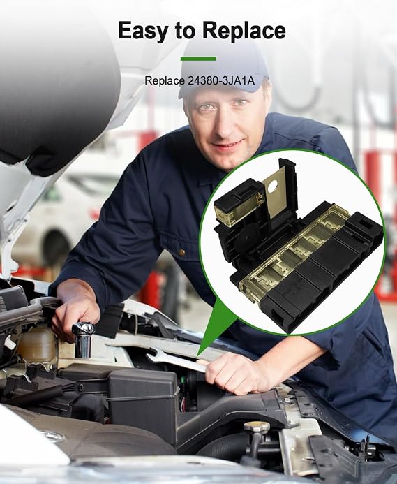Positive Battery Fuse Terminal Replace 24380-3JA1A, Fusible Fuselink Battery Fuse with Positive Battery Terminal Fit for Nissan Altima 2013-2018 Maxima 2016-2019 Murano 2015-2019 Pathfinder 2013-2019
