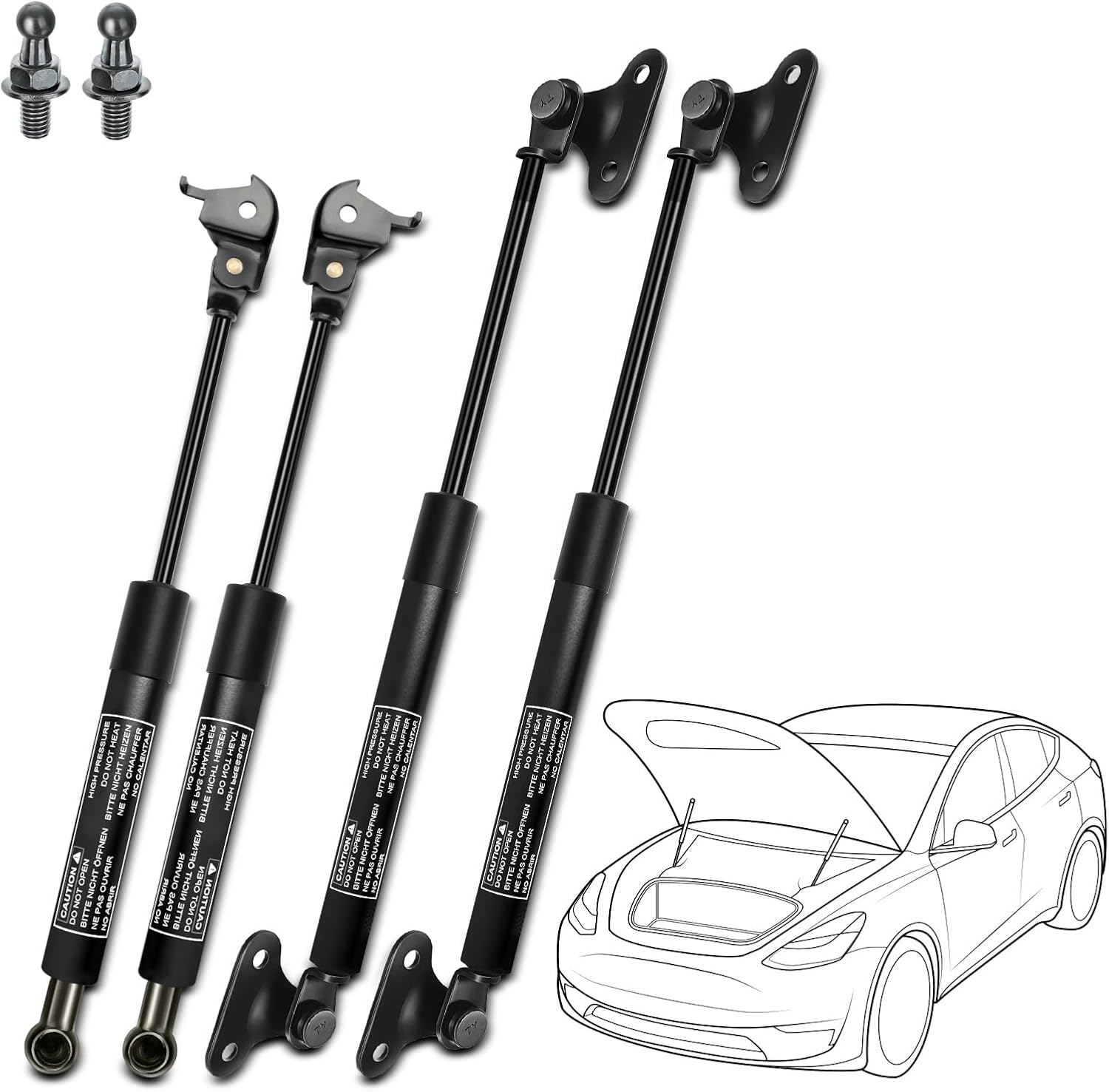YHTAUTO 4PCS Hood & Liftgate Lift Support Gas Struts Replacement for Toyota Land Cruiser 1990-1997 Lexus LX450 1996-1997