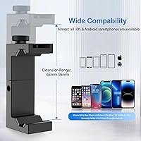 Vista 3 de ULANZI ST-02S Soporte de trípode de aluminio para teléfono con soporte de zapata fría, soporte vertical y horizontal, abrazadera ajustable de metal