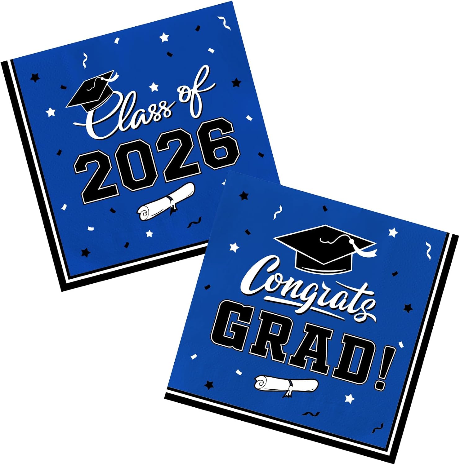 Gatherfun Graduation Party Disposable Napkins Paper Napkins for College High School Graduation 3-Ply 50 Pack Blue