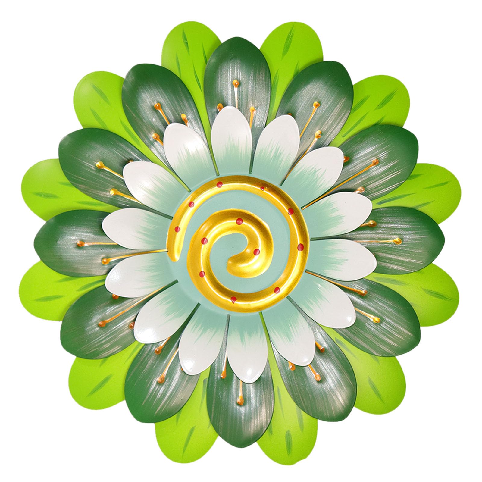 Metal Flowers Wall Decor Indoor Outdoor Metal Wall Art for Home Farmhouse Living Room Bedroom Bathroom Garden Decorations - Green