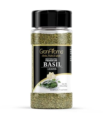 GranAroma Basil Leaves, Sauces & Dressings, Cut & Sifted 1.28 Ounce