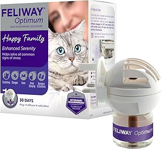FELIWAY Optimum diffuser & 30 day refill, the best solution to ease cat anxiety, cat conflict and stress in the home, 48 ml (Pack of 1)