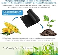 Vista 3 de 100 piezas de bolsas de inodoro portátiles para acampar, bolsas biodegradables para orinal portátil, bolsas de basura de 8 galones compostables