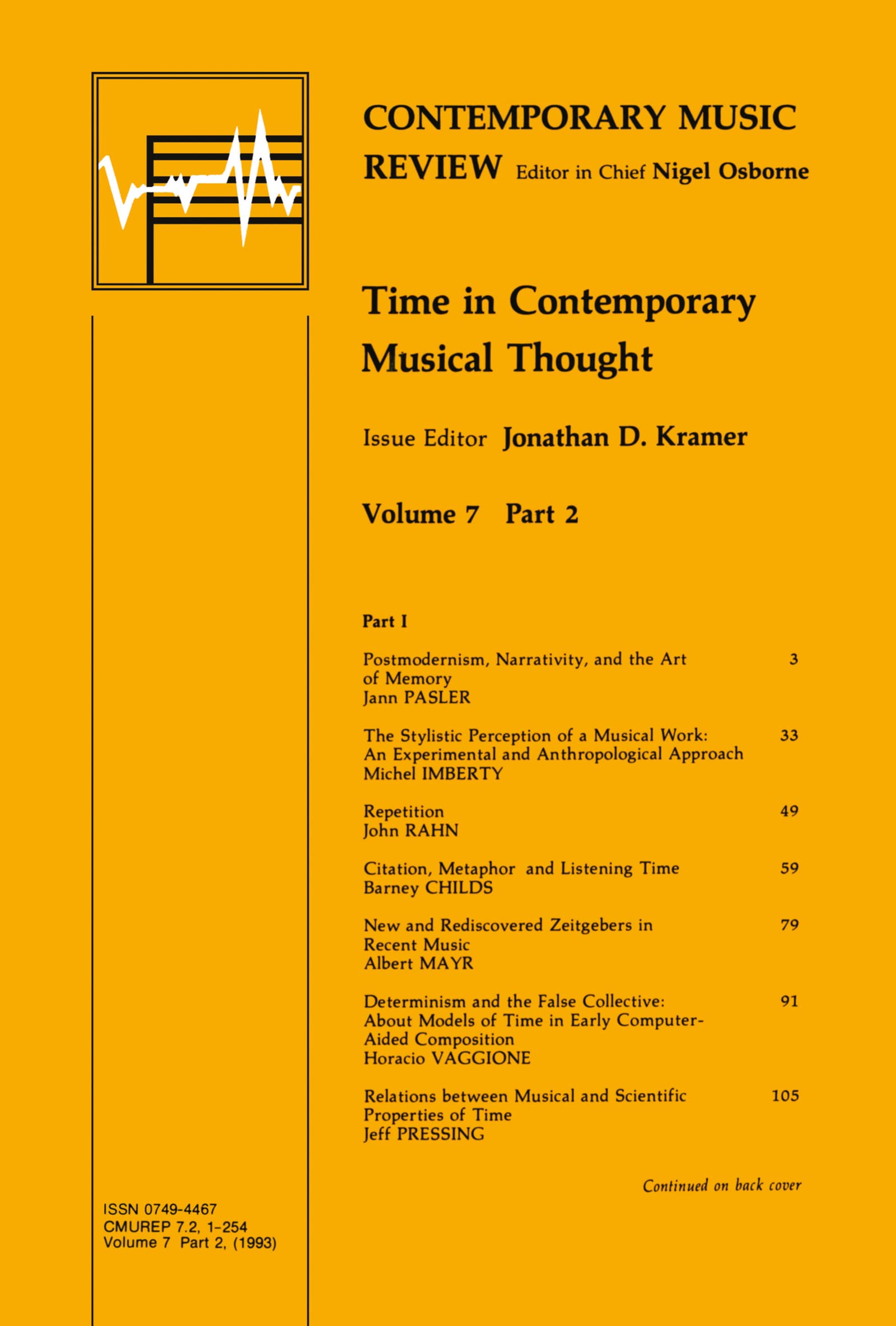 Time in Contemporary Musical Thought (Contemporary Music Review)