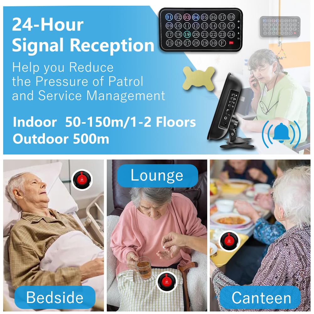 Sistema Chiamata Wireless Per Pazienti - 20 Pulsanti Impermeabili E Ricevitore, Per Ospedali E Ristoranti - Foto 2
