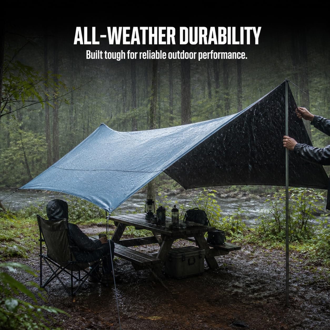 Tarp Camping Papillon Imperméable | Tissu Oxford robuste, Tarp randonnée, Repos au bord d'un , Pour Globe