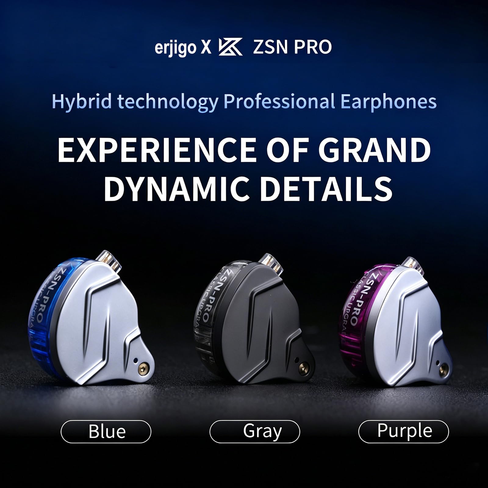 KZ ZSN Pro Hybrid Auricolari in-ear con cavo di tipo C, grigio