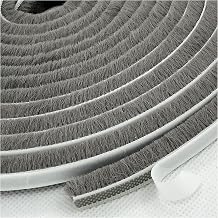 Door Window Draught Excluder Brush Tape 10 Meters (L) x 9mm (W) x 5mm (T), Self Adhesive Draught Excluder Seal Strip, Air Stop for Sliding Doors/Foreign Doors, Grey