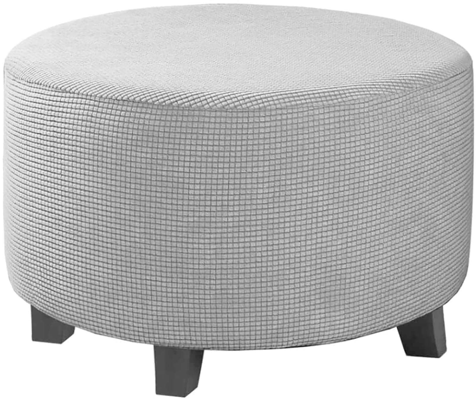 Lenurecg Round Foot Stool Cover, Stool Covers Round Luxurious Fabric Round Stretchable Washable Ottoman Covers Foot Stool Slipcovers with Elastic Bottom,XL