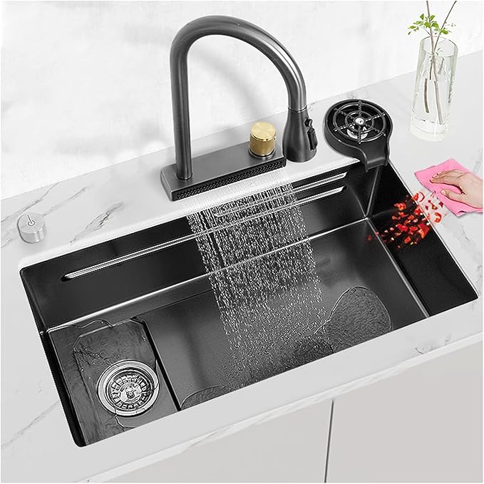 Waterfall Kitchen Sink Drop in Top Or Under Mount Farmhouse