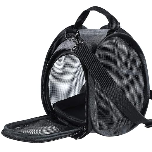 Petsfit Hamster Carrier Small Animal Bag for Sugar Glider,Hedgehog,Tortoise,Teacup Dogs,Baby Guinea Pig - Lightweigh Carriers with Shoulder Strap,Breathable Mesh Window,Removable Mat,Side Pockets