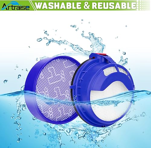 Miniatura 5 de Artraise Kits de repuesto de filtro para bola de vacío Dyson DC25, incluye filtros HEPA lavables de premotor y postmotor, se adapta a todos los