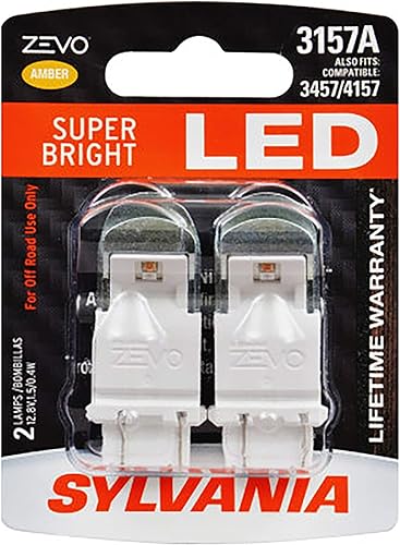 Focos de luz LED blanca x 2 unidades, Sylvania Zevo 921 T-10 W5W, 3157, Ambar