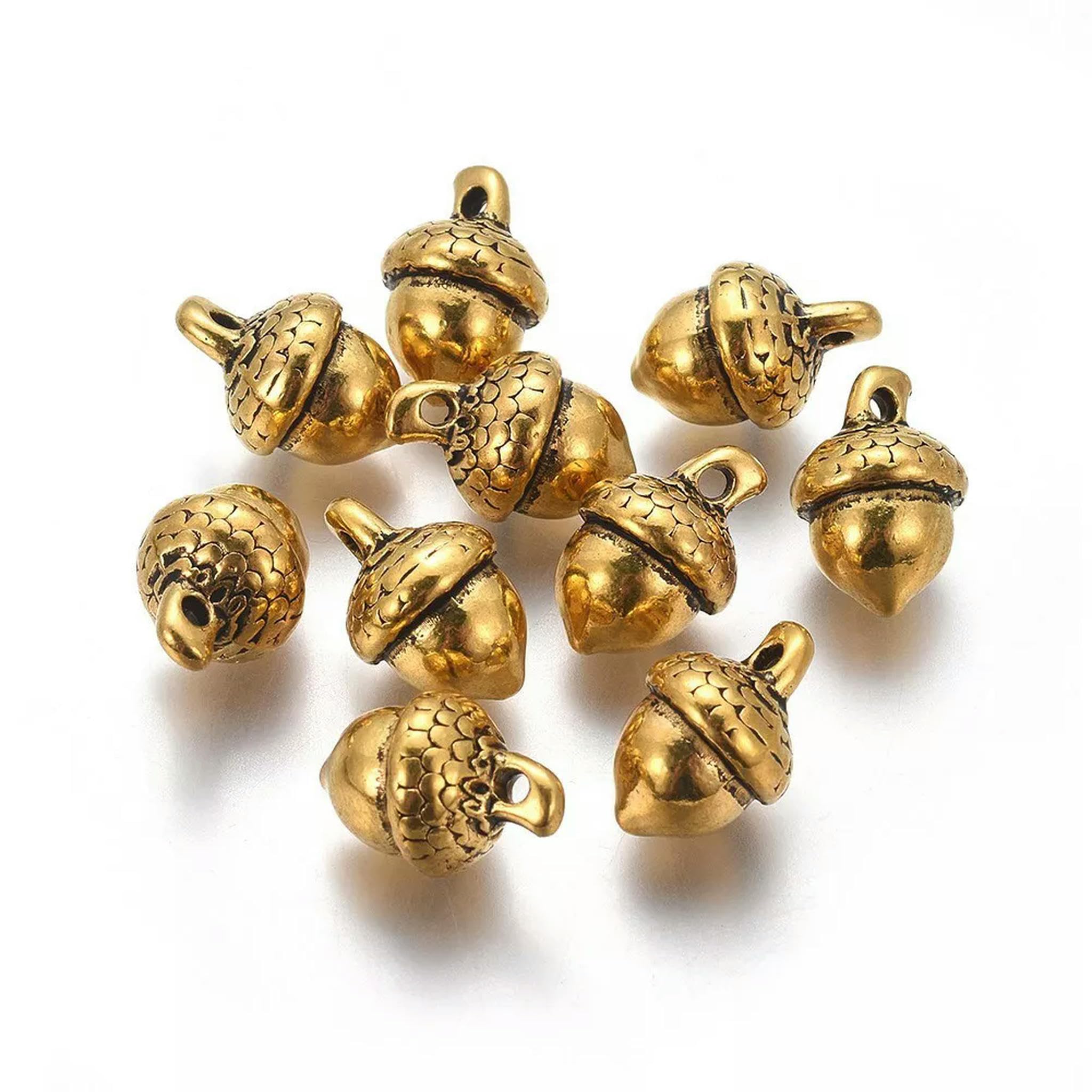 Lot de 10 pendentifs en Alliage de Style tibétain en Forme de Gland doré Antique pour Fabrication de Bijoux 15,5 x 10,5 mm