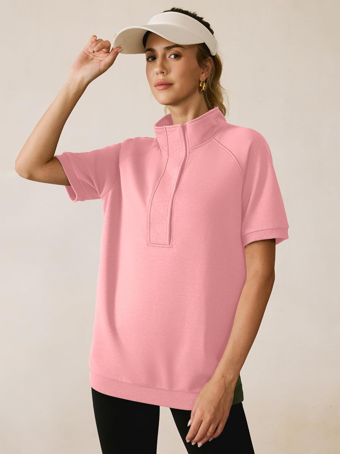 ANRABESS Womens Short Sleeve Tops Oversized Lightweight Sweatshirt Polo Shirts 2026 Summer Casual Button Pullover Top Outfits - Image 4