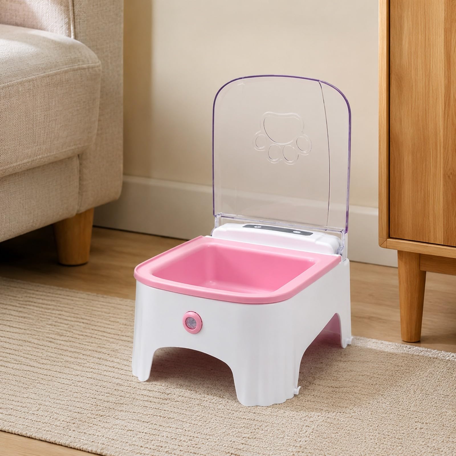 Dispensador Comida Automático smontable Alimentador con mporizador Ajustable Higiénico Alimentador Inligen con Recipiens Extraíbles,