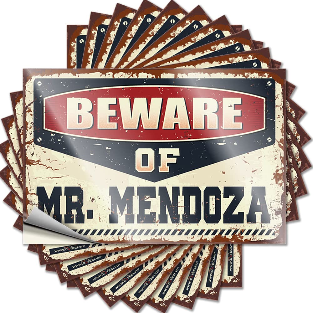 Tattoo Fun, Gamers Window Beware of Mr. Mendoza | Man Cave Accessories(8X12CM)