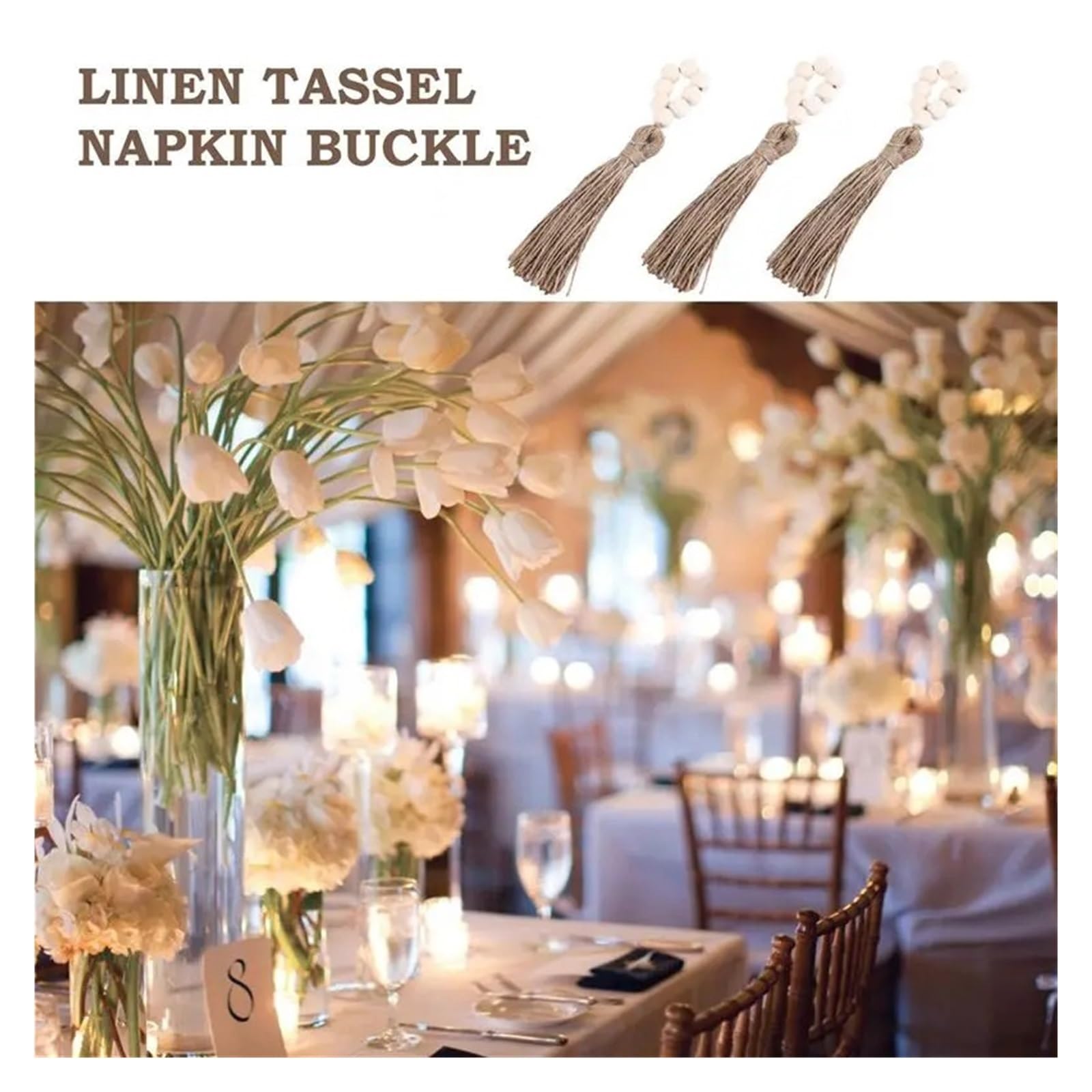 Anelli in Legno per Tovaglioli Set di 6 portatovaglioli in legno | Accessori for decorazioni for feste di matrimonio Portatovaglioli