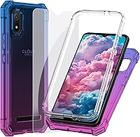 Ailiber Cloud Stratus C8 Case with Screen Protector - Shockproof Dual Layer TPU Bumper, Military Grade Protection, Blue Pink