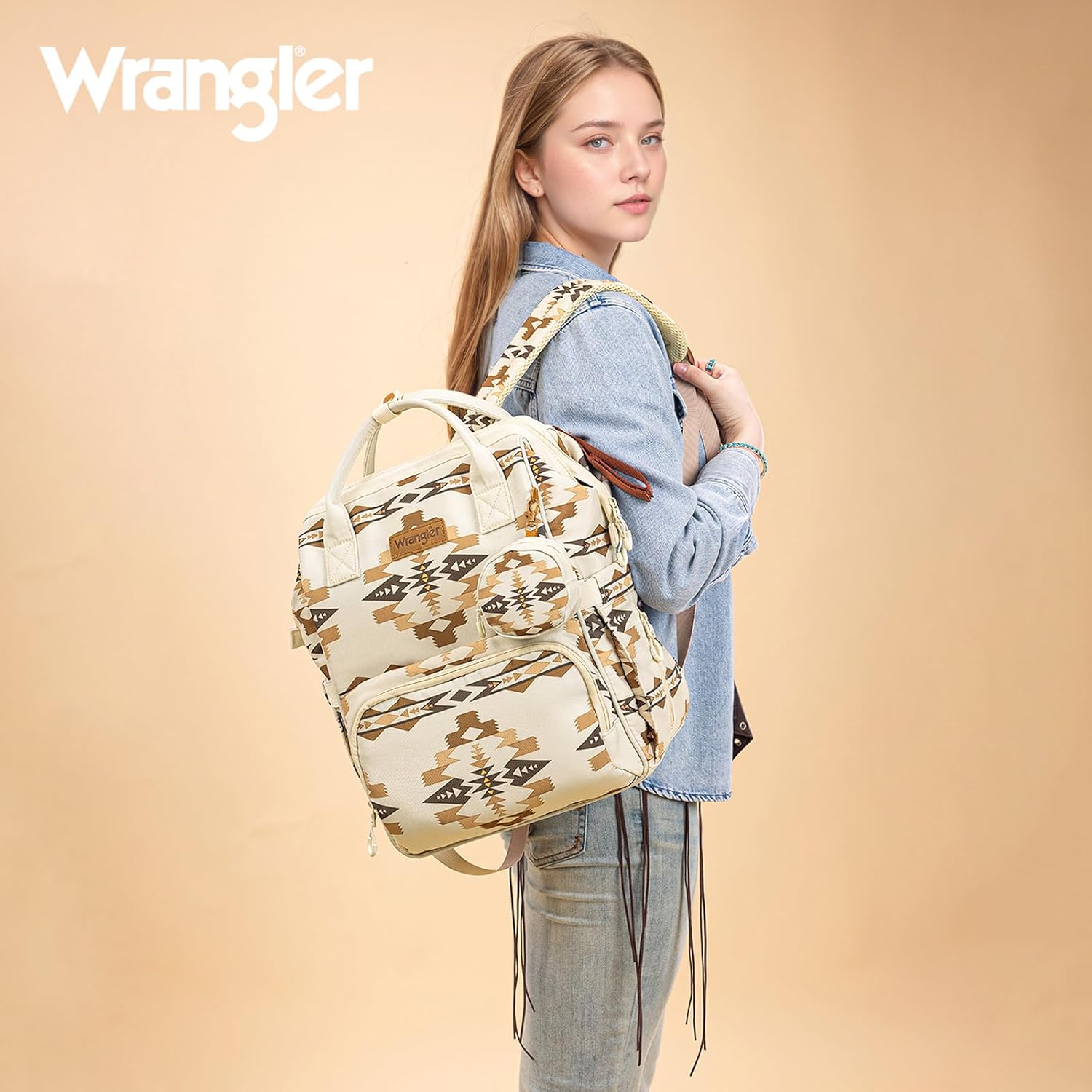 Montana West Wrangler Diaper Bag Backpacks Western Backpack Purses Multi-function Baby Bags for Mom with Waterproof Changing Pad & Pacifier Case