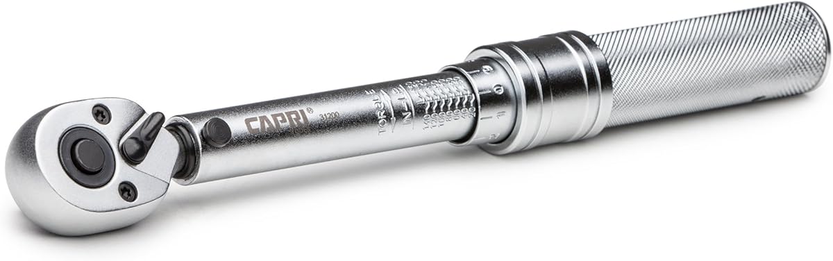 Capri Tools 31200 30-150 Inch Pound Industrial Torque Wrench, 1 4" Drive, Matte Chrome
