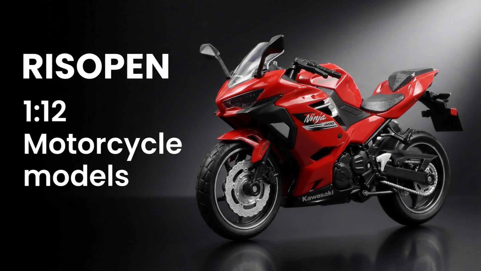 Risopen 1:12 Scale Model Motorcycle for Kawasaki Ninja 400 Plastic