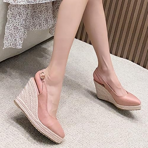 Miniatura 4 de Sandalias para mujer, elegantes de verano, sandalias de punta cerrada para mujer, sandalias de verano 2023, correa elástica en el tobillo, sandalias