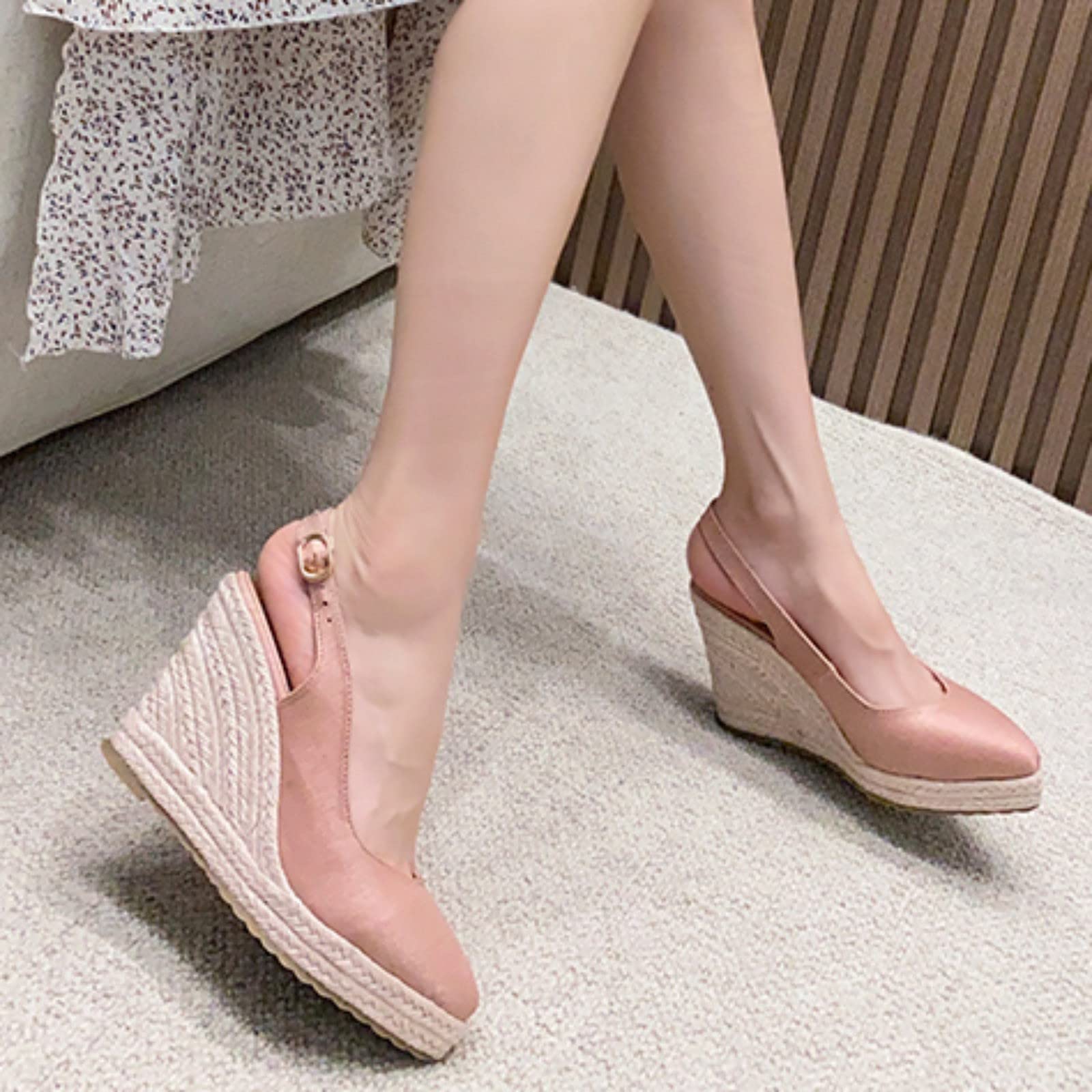 Sandalias Cuña Baja Mujer Chanclas Plataforma Mallas de mujer de lana cepillada térmica cintura alta mallas negras delgadas con transparente para Chanclas Plataforma Sandalias Cuña