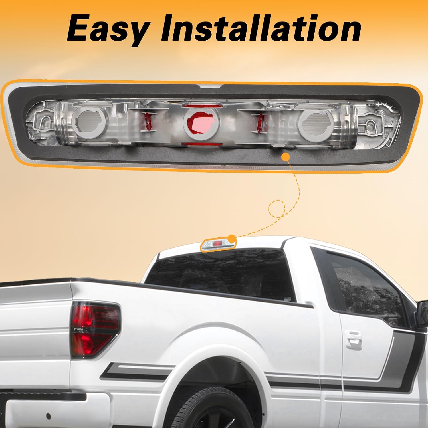 EVRBUL Thickened Third Brake Light Seal Gasket 3rd High Mount Stop Light Seal Gasket Compatible with Ford F150 2009 2010 2011 2012 2013 2014