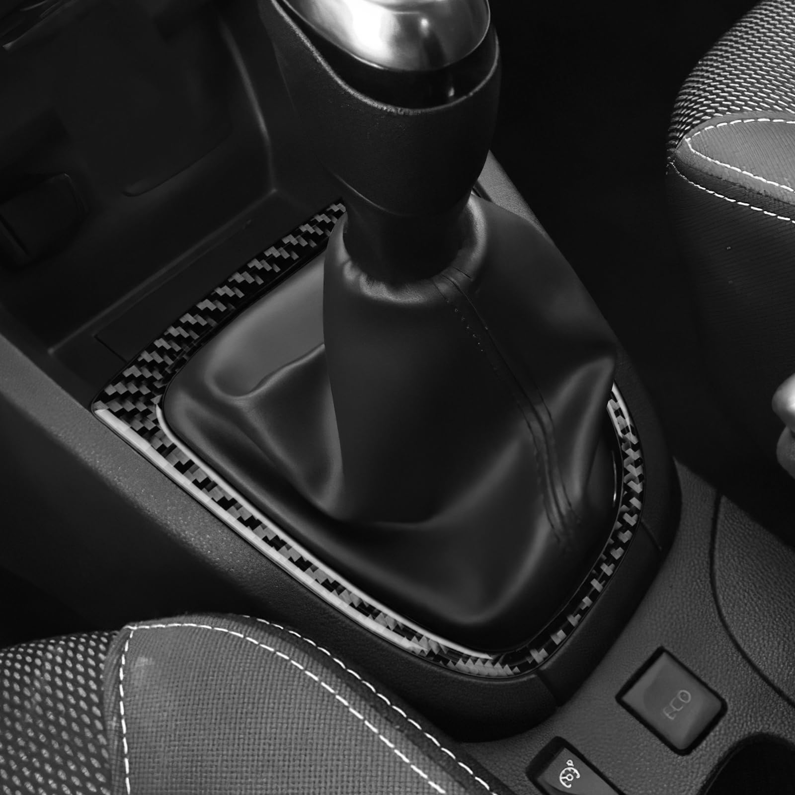 KUNGKIC Pour Renault Clio 4 Mk4 IV 2013 2014 2015 2016 2017 2018 Accessoires Real Fibre de Carbone Voiture Centre Console Levier de Vitesse Vitesse Cadre Extérieur Panneau Autocollant Voiture Pièces