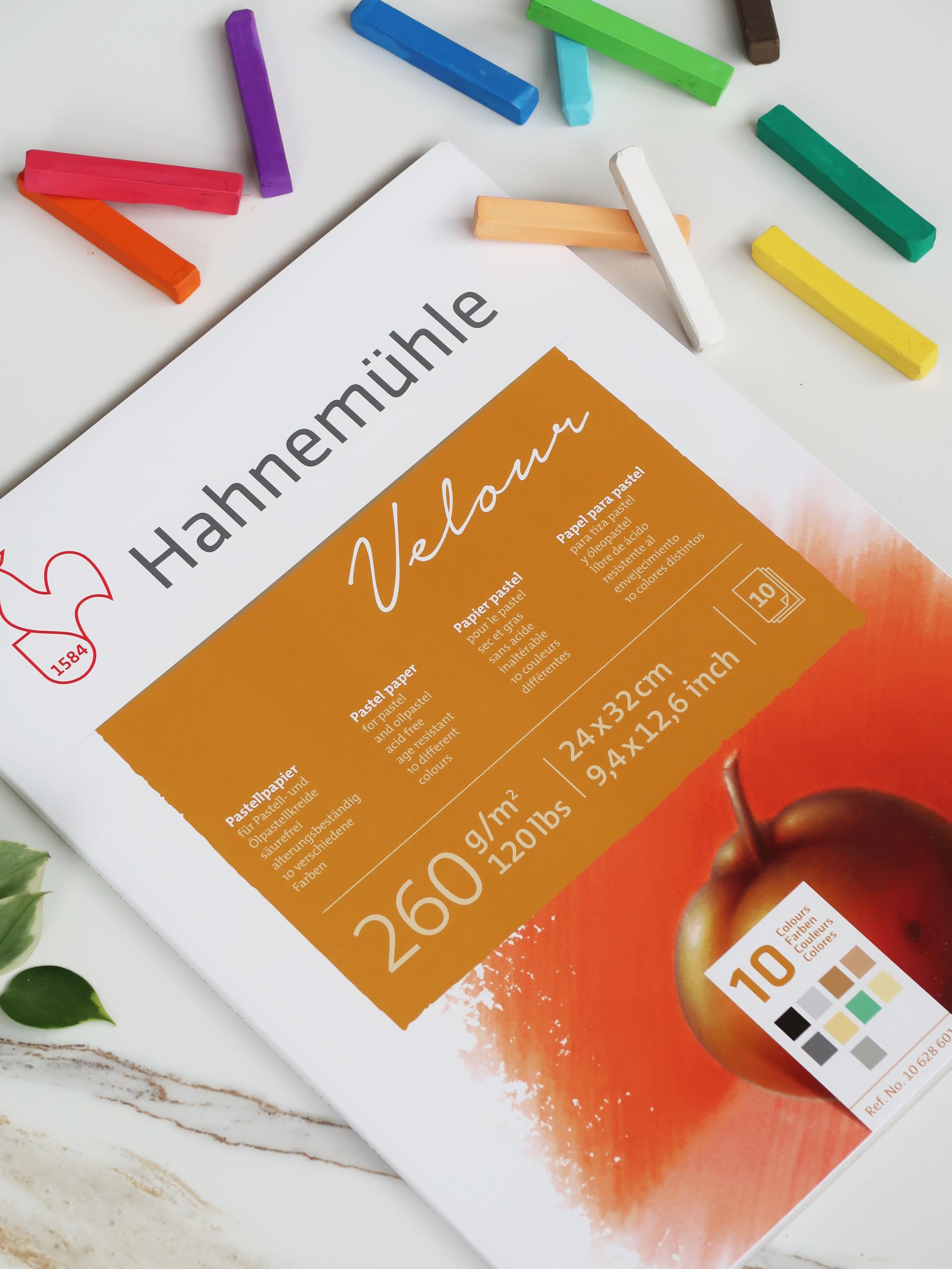 Hahnemuhle Bloc en velours 260 g/m² 30 x 40 cm Couleurs mélangées