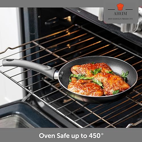 Miniatura 9 de AHEIM Juego de ollas y sartenes, juego de utensilios de cocina antiadherentes de aluminio, sartenes, cacerola con tapa, sartén para salsa y